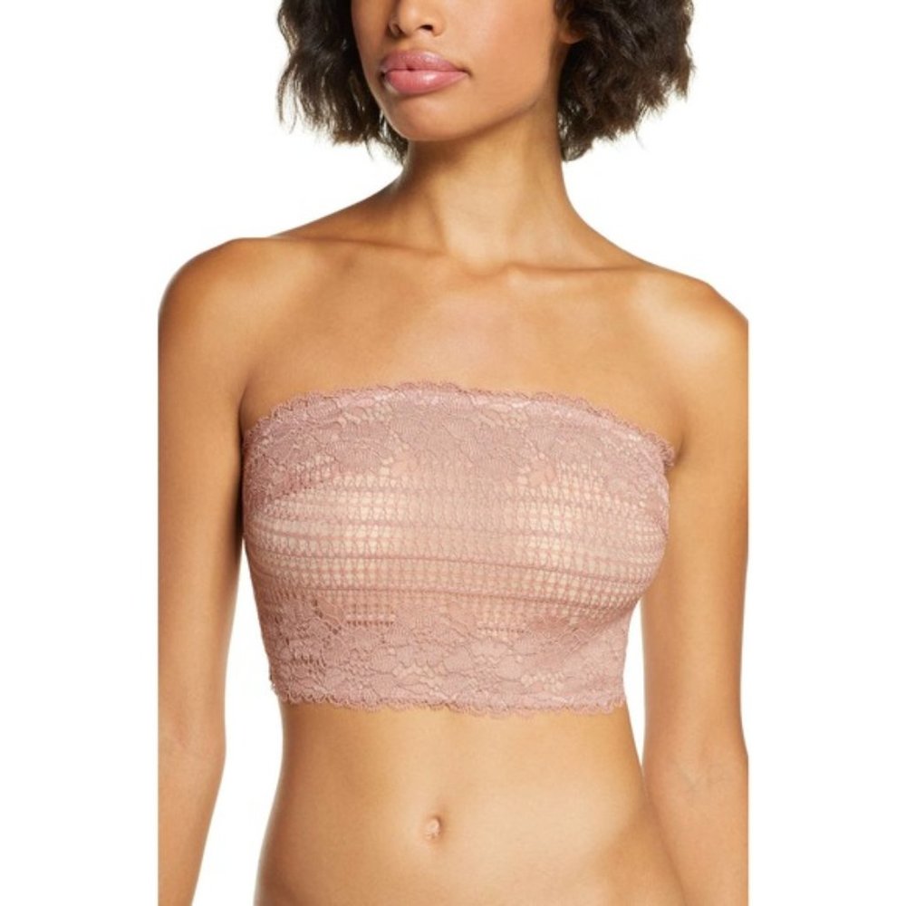 FREE PEOPLE Lace Bralette S Bandeau NWT VTG Rose